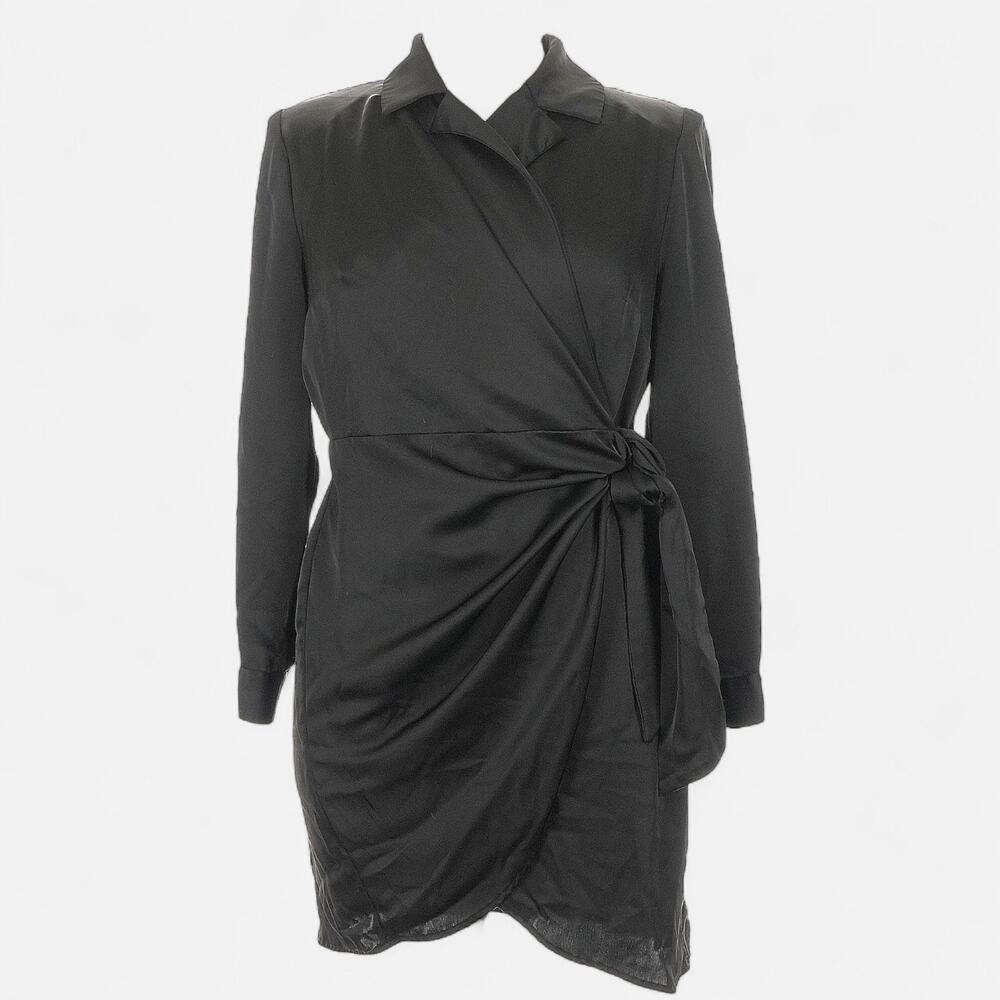 ELOQUII Wrap Blazer‎ Dress w/ Tie Waist Black – Size 14